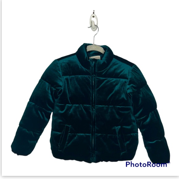 Gymboree Jackets & Coats Gymboree Kids Green Velvet Puffer Jacket